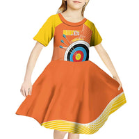 Personalised Bhutan Archery Kid Short Sleeve Dress Board Style Flag Color - Wonder Print Shop