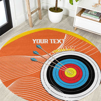 Personalised Bhutan Archery Round Carpet Board Style Flag Color - Wonder Print Shop