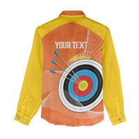 Personalised Bhutan Archery Women Casual Shirt Board Style Flag Color - Wonder Print Shop