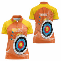 Personalised Bhutan Archery Women Polo Shirt Board Style Flag Color - Wonder Print Shop