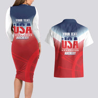 Personalized United States Archery Couples Matching Long Sleeve Bodycon Dress and Hawaiian Shirt USA 2025 Sporty Style - Wonder Print Shop