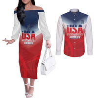 Personalized United States Archery Couples Matching Off The Shoulder Long Sleeve Dress and Long Sleeve Button Shirt USA 2025 Sporty Style - Wonder Print Shop