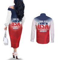 Personalized United States Archery Couples Matching Off The Shoulder Long Sleeve Dress and Long Sleeve Button Shirt USA 2025 Sporty Style - Wonder Print Shop