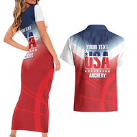 Personalized United States Archery Couples Matching Short Sleeve Bodycon Dress and Hawaiian Shirt USA 2025 Sporty Style - Wonder Print Shop