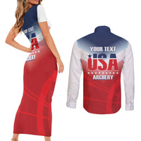 Personalized United States Archery Couples Matching Short Sleeve Bodycon Dress and Long Sleeve Button Shirt USA 2025 Sporty Style - Wonder Print Shop