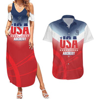 Personalized United States Archery Couples Matching Summer Maxi Dress and Hawaiian Shirt USA 2025 Sporty Style - Wonder Print Shop