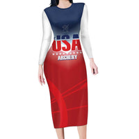 Personalized United States Archery Family Matching Long Sleeve Bodycon Dress and Hawaiian Shirt USA 2025 Sporty Style - Wonder Print Shop