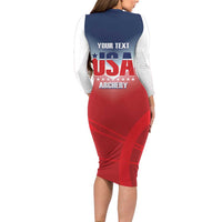 Personalized United States Archery Family Matching Long Sleeve Bodycon Dress and Hawaiian Shirt USA 2025 Sporty Style - Wonder Print Shop