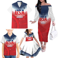 Personalized United States Archery Family Matching Off The Shoulder Long Sleeve Dress and Hawaiian Shirt USA 2025 Sporty Style - Wonder Print Shop