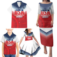 Personalized United States Archery Family Matching Puletasi and Hawaiian Shirt USA 2025 Sporty Style - Wonder Print Shop