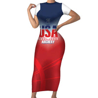 Personalized United States Archery Family Matching Short Sleeve Bodycon Dress and Hawaiian Shirt USA 2025 Sporty Style - Wonder Print Shop