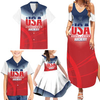 Personalized United States Archery Family Matching Summer Maxi Dress and Hawaiian Shirt USA 2025 Sporty Style - Wonder Print Shop