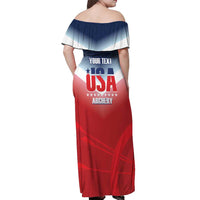 Personalized United States Archery Off Shoulder Maxi Dress USA 2025 Sporty Style - Wonder Print Shop
