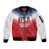 Personalized United States Archery Sleeve Zip Bomber Jacket USA 2025 Sporty Style - Wonder Print Shop