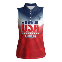 Personalized United States Archery Women Sleeveless Polo Shirt USA 2025 Sporty Style - Wonder Print Shop