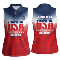 Personalized United States Archery Women Sleeveless Polo Shirt USA 2025 Sporty Style - Wonder Print Shop