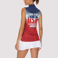 Personalized United States Archery Women Sleeveless Polo Shirt USA 2025 Sporty Style - Wonder Print Shop