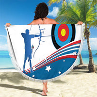 Personalized United States Archery Beach Blanket USA Sport Curve Style - Wonder Print Shop