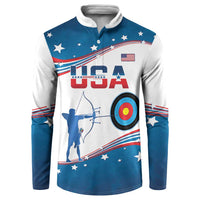 Personalized United States Archery Button Sweatshirt USA Sport Curve Style - Wonder Print Shop