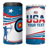 Personalized United States Archery 4 in 1 Can Cooler Tumbler USA Sport Curve Style - Wonder Print Shop