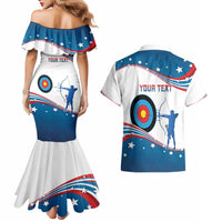 Personalized United States Archery Couples Matching Mermaid Dress and Hawaiian Shirt USA Sport Curve Style - Wonder Print Shop