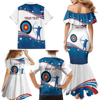Personalized United States Archery Family Matching Mermaid Dress and Hawaiian Shirt USA Sport Curve Style - Wonder Print Shop