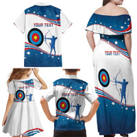 Personalized United States Archery Family Matching Off Shoulder Maxi Dress and Hawaiian Shirt USA Sport Curve Style - Wonder Print Shop
