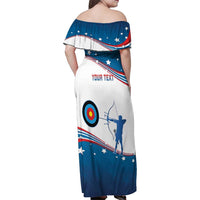Personalized United States Archery Family Matching Off Shoulder Maxi Dress and Hawaiian Shirt USA Sport Curve Style - Wonder Print Shop