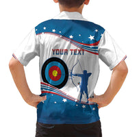 Personalized United States Archery Family Matching Off Shoulder Short Dress and Hawaiian Shirt USA Sport Curve Style - Wonder Print Shop
