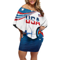 Personalized United States Archery Family Matching Off Shoulder Short Dress and Hawaiian Shirt USA Sport Curve Style - Wonder Print Shop