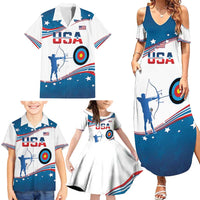 Personalized United States Archery Family Matching Summer Maxi Dress and Hawaiian Shirt USA Sport Curve Style - Wonder Print Shop