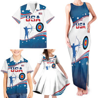 Personalized United States Archery Family Matching Tank Maxi Dress and Hawaiian Shirt USA Sport Curve Style - Wonder Print Shop
