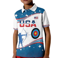 Personalized United States Archery Kid Polo Shirt USA Sport Curve Style - Wonder Print Shop