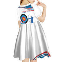 Personalized United States Archery Kid Short Sleeve Dress USA Sport Curve Style - Wonder Print Shop