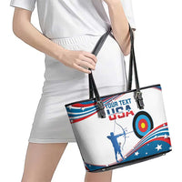 Personalized United States Archery Leather Tote Bag USA Sport Curve Style - Wonder Print Shop