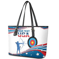 Personalized United States Archery Leather Tote Bag USA Sport Curve Style - Wonder Print Shop