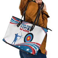 Personalized United States Archery Leather Tote Bag USA Sport Curve Style - Wonder Print Shop
