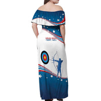 Personalized United States Archery Off Shoulder Maxi Dress USA Sport Curve Style - Wonder Print Shop