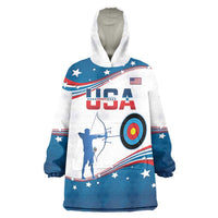 Personalized United States Archery Wearable Blanket Hoodie USA Sport Curve Style - Wonder Print Shop