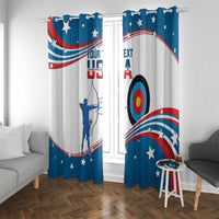 Personalized United States Archery Window Curtain USA Sport Curve Style - Wonder Print Shop