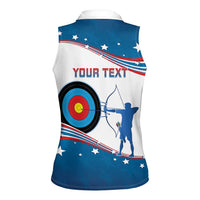 Personalized United States Archery Women Sleeveless Polo Shirt USA Sport Curve Style - Wonder Print Shop