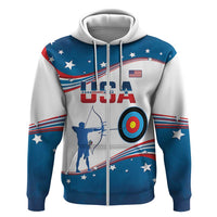 Personalized United States Archery Zip Hoodie USA Sport Curve Style - Wonder Print Shop