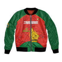 Custom Zimbabwe Cricket Bomber Jacket Go Chevrons 2003 Color Version - Wonder Print Shop