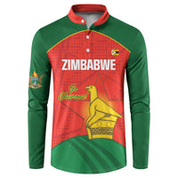 Custom Zimbabwe Cricket Button Sweatshirt Go Chevrons 2003 Color Version - Wonder Print Shop