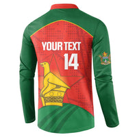 Custom Zimbabwe Cricket Button Sweatshirt Go Chevrons 2003 Color Version - Wonder Print Shop