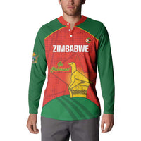 Custom Zimbabwe Cricket Button Sweatshirt Go Chevrons 2003 Color Version - Wonder Print Shop