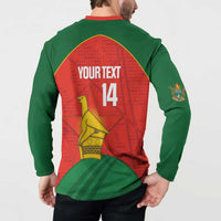 Custom Zimbabwe Cricket Button Sweatshirt Go Chevrons 2003 Color Version - Wonder Print Shop