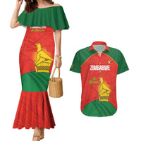 Custom Zimbabwe Cricket Couples Matching Mermaid Dress and Hawaiian Shirt Go Chevrons 2003 Color Version - Wonder Print Shop