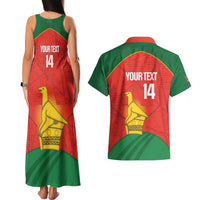 Custom Zimbabwe Cricket Couples Matching Tank Maxi Dress and Hawaiian Shirt Go Chevrons 2003 Color Version - Wonder Print Shop