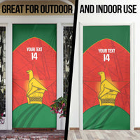 Custom Zimbabwe Cricket Door Cover Go Chevrons 2003 Color Version - Wonder Print Shop